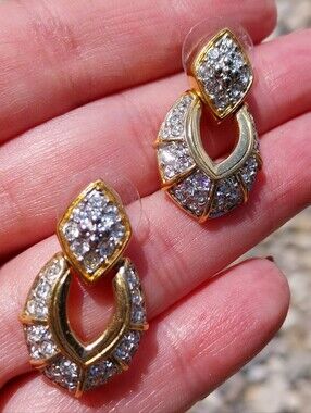 Swarovski Gold-Tone Clear Crystal Drop Earrings